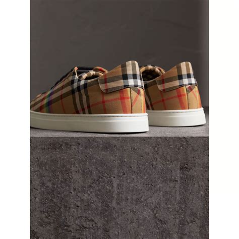 burberry rainbow vintage check cotton sneakers|burberry vintage check sneakers men's.